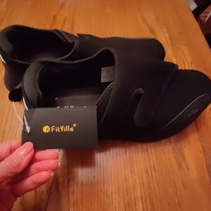 FitVille Diabetic Black Athletic Shoes